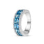 18ct White Gold Blue Sapphire and Diamond Band