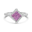 18ct White Gold Pink Sapphire and Diamond Dress Ring