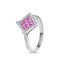 18ct White Gold Pink Sapphire and Diamond Dress Ring
