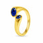 9ct Yellow Gold Blue Sapphire Two Stone Ring
