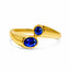 9ct Yellow Gold Blue Sapphire Two Stone Ring