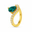 18ct Yellow Gold Teal Sapphire & Diamond Dress Ring