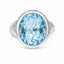 18ct White Gold Topaz Bezel Set Ring