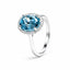 3.67ct London Blue Topaz & Diamond Halo Ring in 9ct White Gold