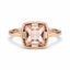2.80ct Cushion Cut Morganite Bezel Set Ring in 9ct Yellow Gold