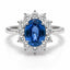 2.17ct Oval Ceylon Royal Blue Sapphire Halo Ring in 18ct White Gold