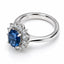 2.17ct Oval Ceylon Royal Blue Sapphire Halo Ring in 18ct White Gold