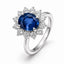 2.17ct Oval Ceylon Royal Blue Sapphire Halo Ring in 18ct White Gold
