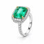 5.75ct Emerald Cut Emerald and Diamond Halo Ring in 18ct White and Yellow Gold
