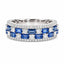 Blue Sapphire and Diamond Dome Ring in 18ct White Gold