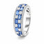 Blue Sapphire and Diamond Dome Ring in 18ct White Gold
