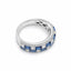 Blue Sapphire and Diamond Dome Ring in 18ct White Gold