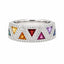 Multi-Coloured Sapphire and Diamond Dress Ring in 18ct White Gold