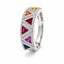Multi-Coloured Sapphire and Diamond Dress Ring in 18ct White Gold