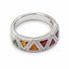 Multi-Coloured Sapphire and Diamond Dress Ring in 18ct White Gold