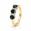 Australian Sapphire and Diamond Trilogy Ring in 9ct Yellow and White Gold