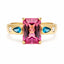 4.40ct Rubellite & Blue Topaz Ring in 18ct Yellow Gold
