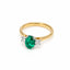 1.16ct Natural Emerald & Diamond Trilogy Ring in 18ct Yellow Gold