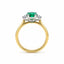 1.16ct Natural Emerald & Diamond Trilogy Ring in 18ct Yellow Gold