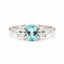 0.70ct Natural Blue Beryl & Diamond Dress Ring in 18ct White Gold