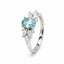 0.70ct Natural Blue Beryl & Diamond Dress Ring in 18ct White Gold, hover