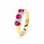 1.47ct Natural Ruby & Diamond Shared Claw Ring in 9ct Yellow Gold, hover