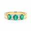 0.81ct Natural Emerald & Diamond Shared Claw Ring in 18ct Yellow Gold