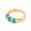 0.81ct Natural Emerald & Diamond Shared Claw Ring in 18ct Yellow Gold