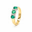 0.81ct Natural Emerald & Diamond Shared Claw Ring in 18ct Yellow Gold, hover