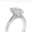 Pear Cut Diamond Engagement Ring with Sleek Plain Band and Hidden Halo