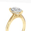 Pear Cut Diamond Engagement Ring with Sleek Plain Band and Hidden Halo