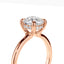 Brilliant Cut Diamond Engagement Ring with Sleek Plain Band and Hidden Halo