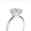Brilliant Cut Diamond Engagement Ring with Sleek Plain Band and Hidden Halo
