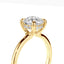 Brilliant Cut Diamond Engagement Ring with Sleek Plain Band and Hidden Halo