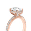 Oval Cut Diamond Engagement Ring with Sparkling Accent Band and Hidden Halo