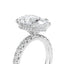 Pear Cut Diamond Engagement Ring with Sparkling Accent Band and Hidden Halo