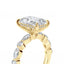 Radiant Cut Engagement Ring With Marquise And Round Brilliant Cut Diamond Band