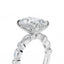 Radiant Cut Engagement Ring With Marquise And Round Brilliant Cut Diamond Band