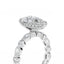 Pear Cut Engagement Ring With Marquise And Round Brilliant Cut Diamond Band