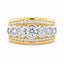 Half Bezel Set Diamond Ring with Channel Accents