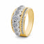 Half Bezel Set Diamond Ring with Channel Accents
