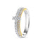 18ct Yellow & White Gold Diamond Double Row Dress Ring 0.58ct