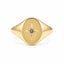 0.10ct Australian Champagne Diamond Oval Signet Ring in 9ct Yellow Gold