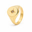 0.10ct Australian Champagne Diamond Oval Signet Ring in 9ct Yellow Gold