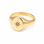 0.10ct Australian Champagne Diamond Oval Signet Ring in 9ct Yellow Gold