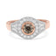 9ct Rose Gold Australian Chocolate Diamond Halo Ring
