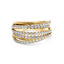 18ct Yellow Gold Criss-Cross Multi-Row Diamond Ring