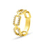 Diamond-Set Link Ring in 18ct Yellow Gold