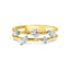 18ct Yellow & White Gold Multi-Cut Diamond Double Row Ring