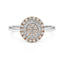 18ct White & Rose Gold Pink Diamond Halo Ring